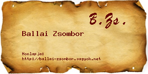 Ballai Zsombor névjegykártya